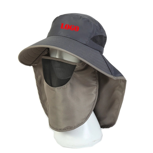 Wide Birm Fishing Hat with Face Cover & Neck Flap