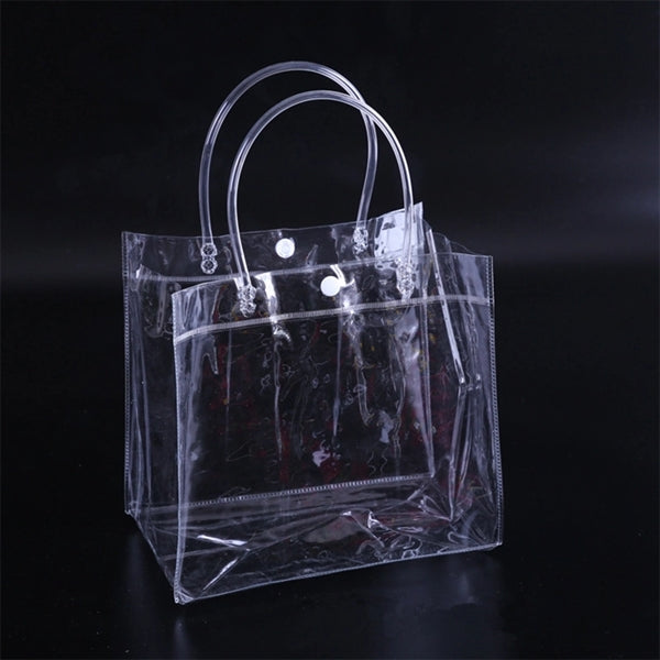 Transparent PVC Gift Wrap with Handles Bag