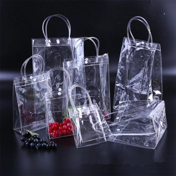 Transparent PVC Gift Wrap with Handles Bag