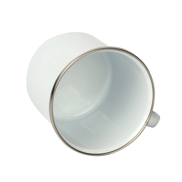 12oz Retro Enamel Mug with Stainless Steel Rim