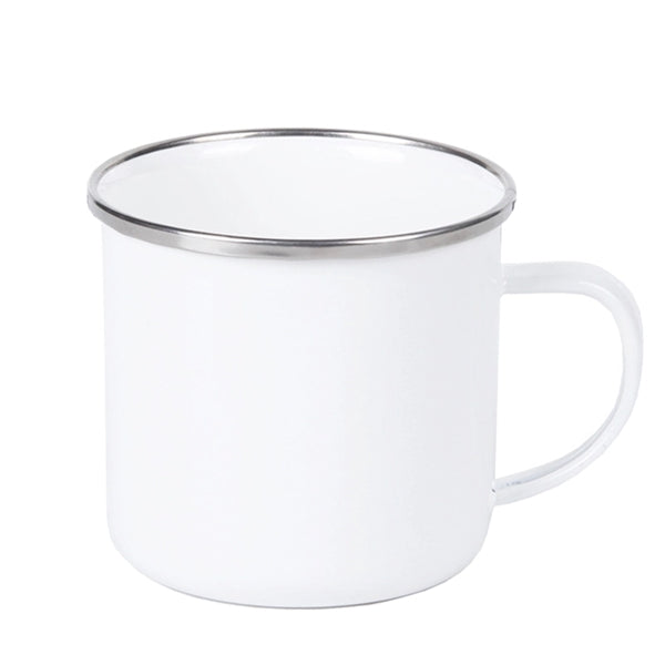 12oz Retro Enamel Mug with Stainless Steel Rim