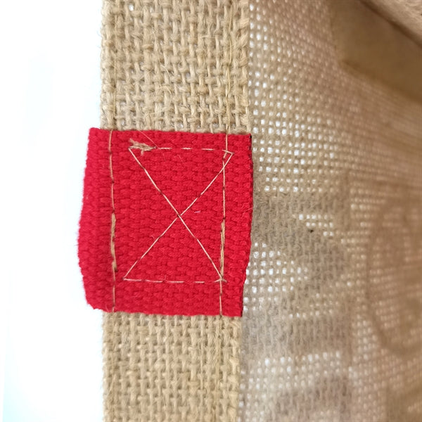 Burlap Tote Bag with Customed Color Handle