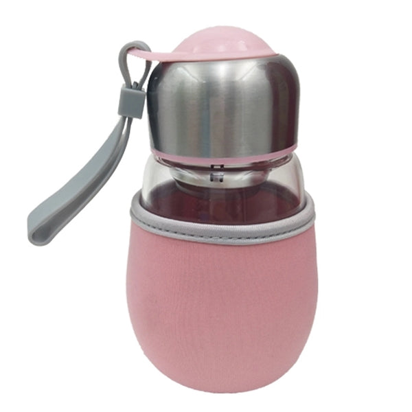 Penguin Portable Glass Water Bottle With Tea Infuser