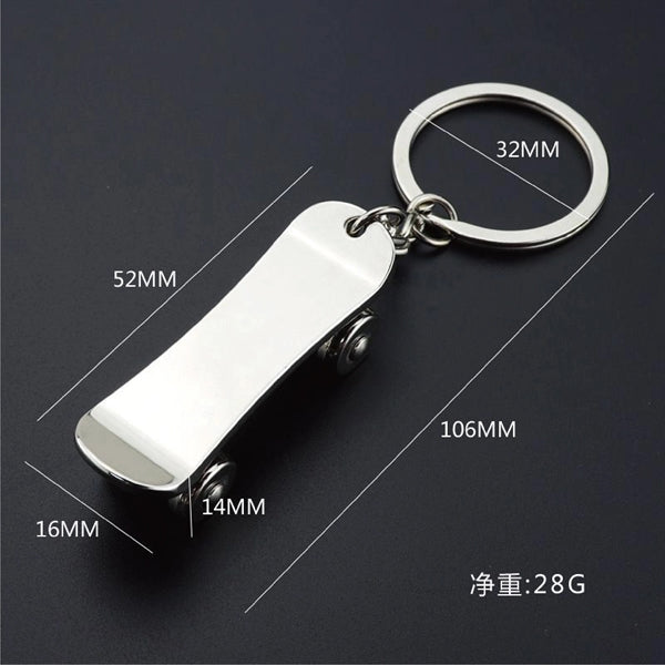 Metal Skateboard Key Chain