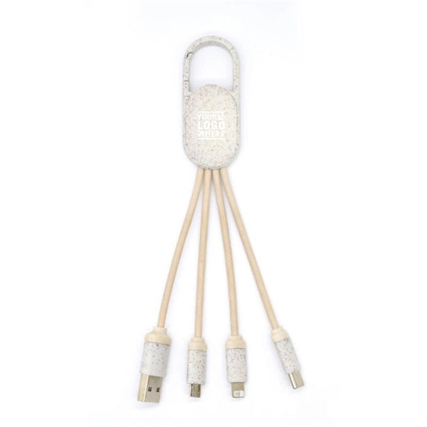 Eco-Friendly Wheat Straw Phone Charging Cables W/ Keychain