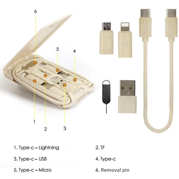 6 in 1 Biodegradable Charging Case Set