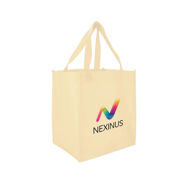 10.5"w x 11.75"h with 8" Gusset Shopping Tote