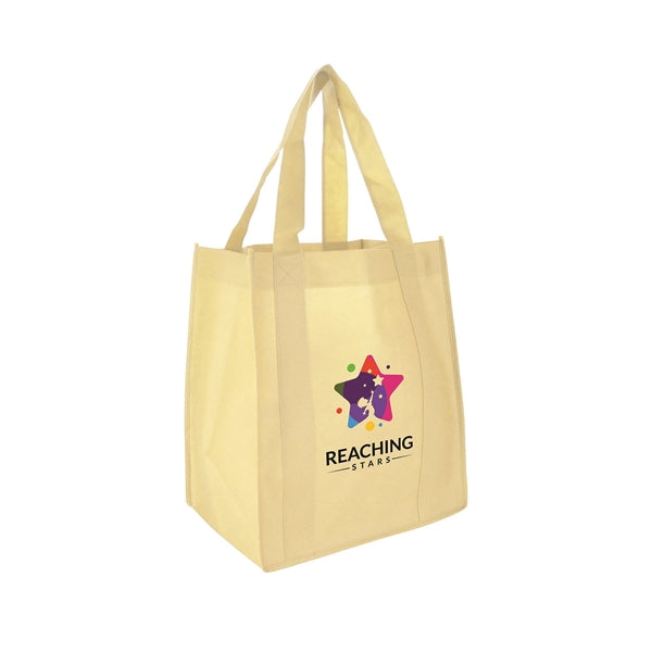 13"w x 15"h with a 10" Gusset Shopping Tote