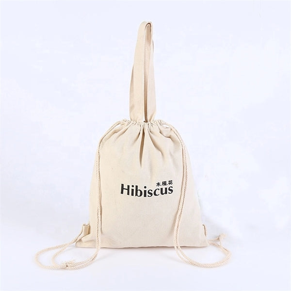 Canvas Tote Bag with Drawstring Closure