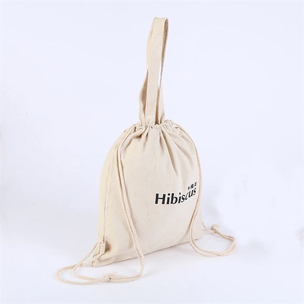 Canvas Tote Bag with Drawstring Closure