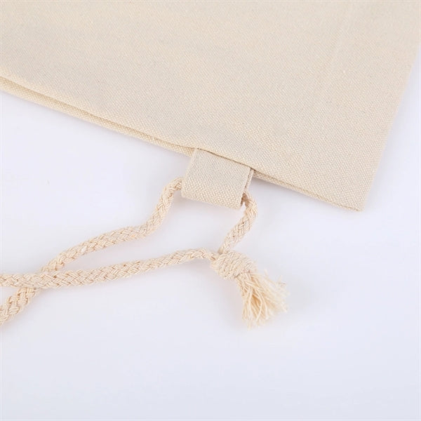 Canvas Tote Bag with Drawstring Closure