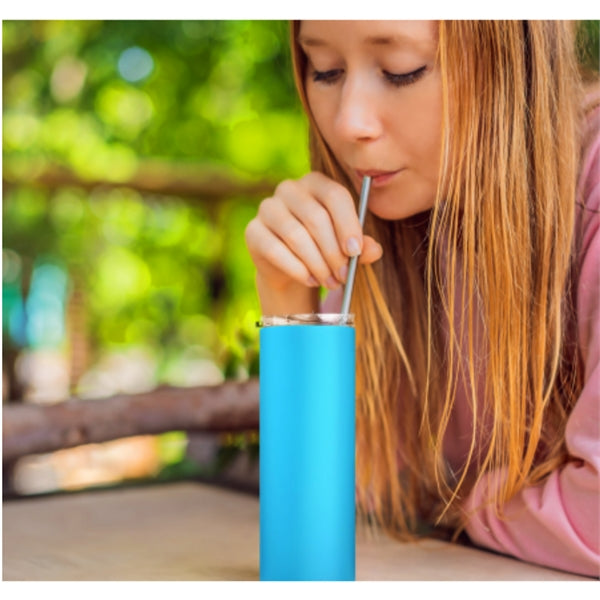 Stainless Steel Skinny Tumbler with straw