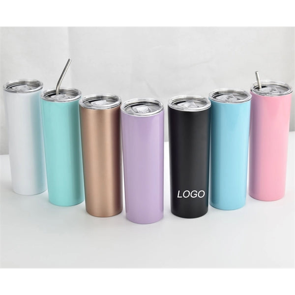 Stainless Steel Skinny Tumbler with straw