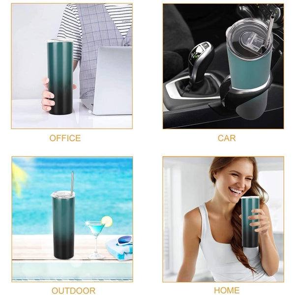 Stainless Steel Skinny Tumbler with straw