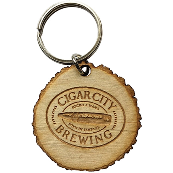 Wood Log Cut Keychains