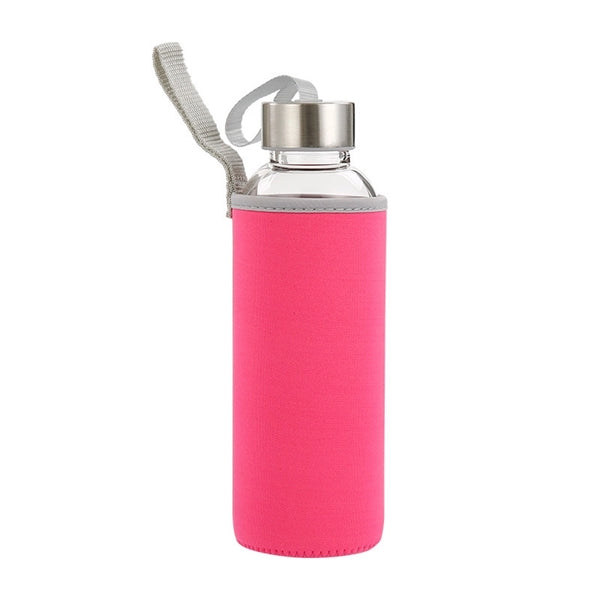 18 oz. Glass Water Bottles in Neoprene Pouch