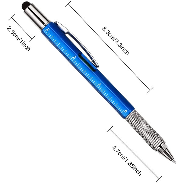 6-in-1 Stylus Twist Tool Pen- Metal barrel