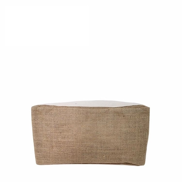 Large Burlap Jute Market Tote Bag With Leather Handles