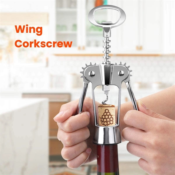Stainless steel wine corkscrew