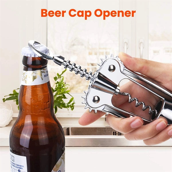 Stainless steel wine corkscrew