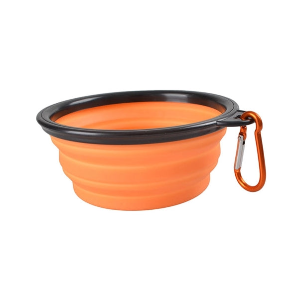 Silicone Folding Pet Bowl With Carabiner Hook