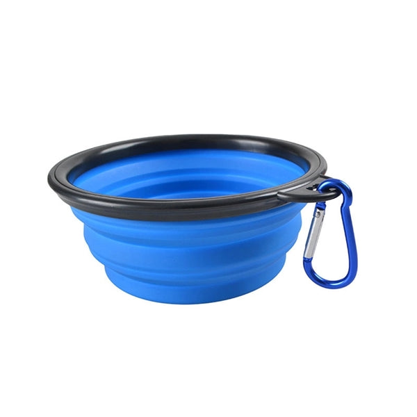 Silicone Folding Pet Bowl With Carabiner Hook