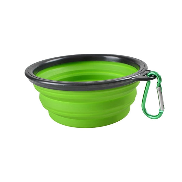 Silicone Folding Pet Bowl With Carabiner Hook