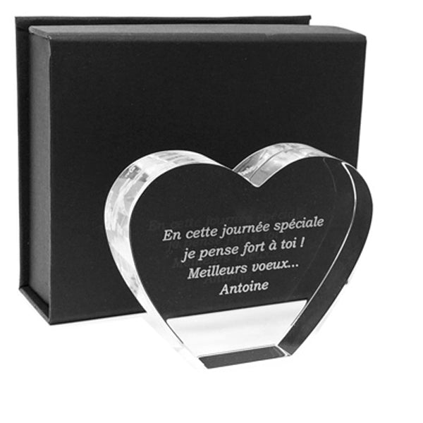 Romantic Heart Shaped Glass Paperweight