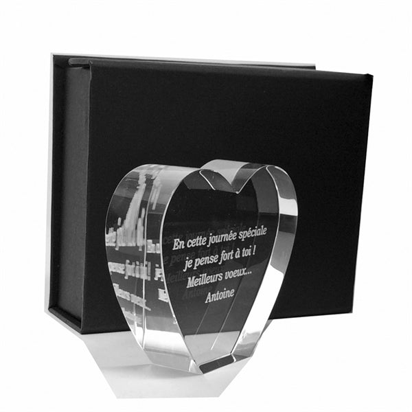 Romantic Heart Shaped Glass Paperweight