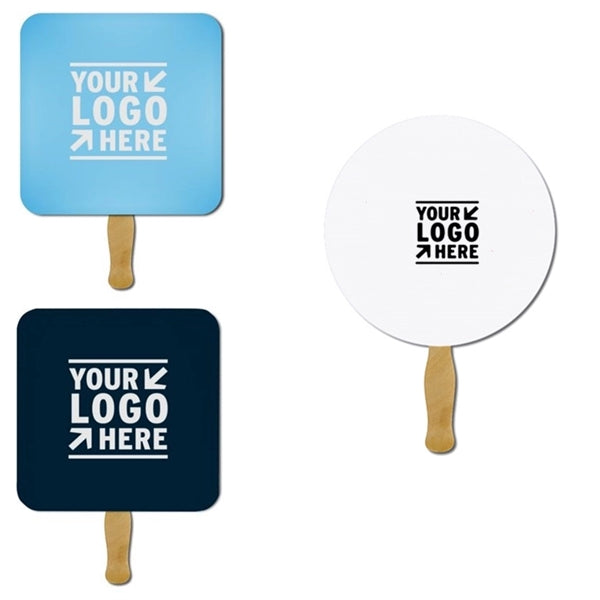 Paper Hand Fans with Wooden Handle