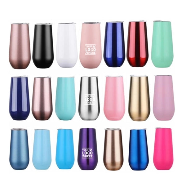 6oz Stemless Champagne Flutes Tumbler