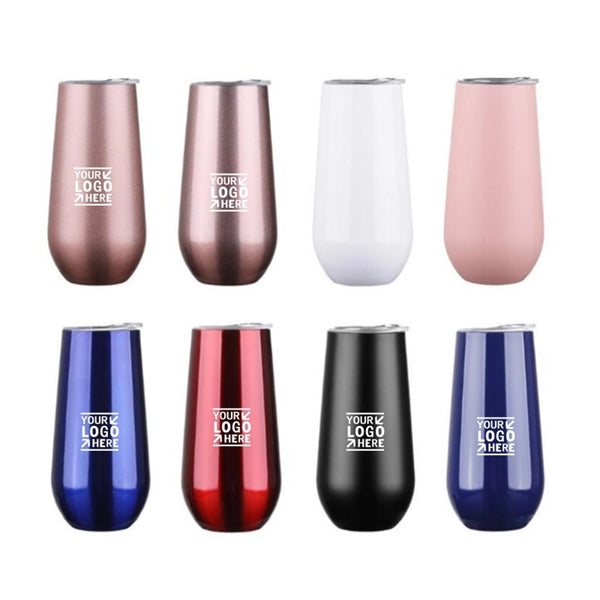 6oz Stemless Champagne Flutes Tumbler