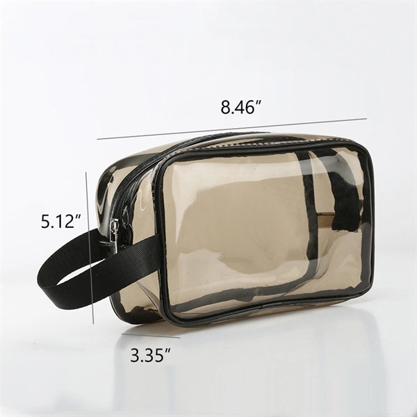 Heavy Duty Vinyl Toiletry Makeup Bag with Zipper and Handle