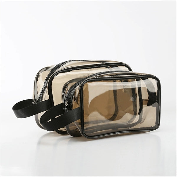Heavy Duty Vinyl Toiletry Makeup Bag with Zipper and Handle