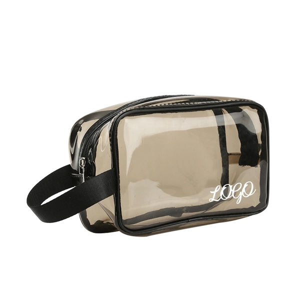 Heavy Duty Vinyl Toiletry Makeup Bag with Zipper and Handle