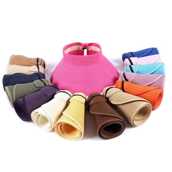 Women Folding Big Brim Straw Sun Hats Beach Cap