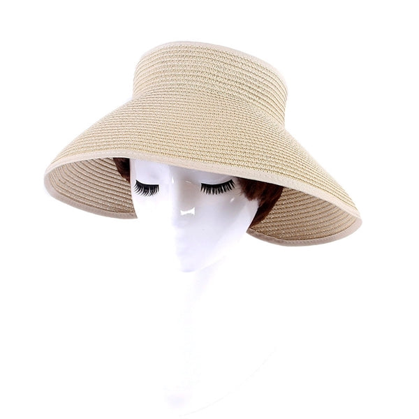 Women Folding Big Brim Straw Sun Hats Beach Cap