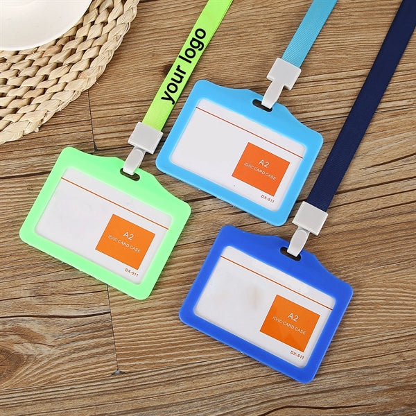 ID Name Tags Badge Card Holder with Lanyard