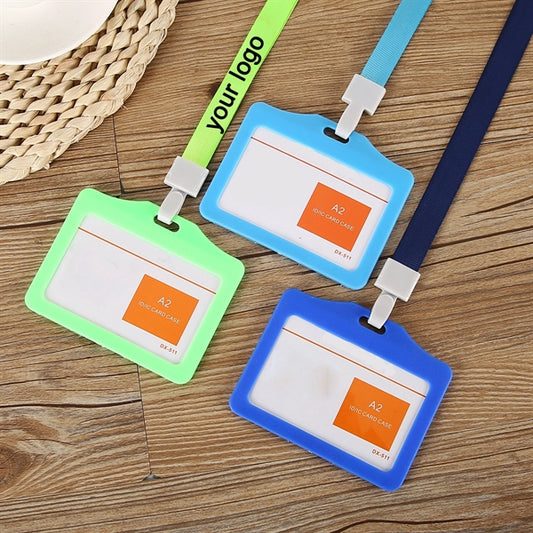 ID Name Tags Badge Card Holder with Lanyard