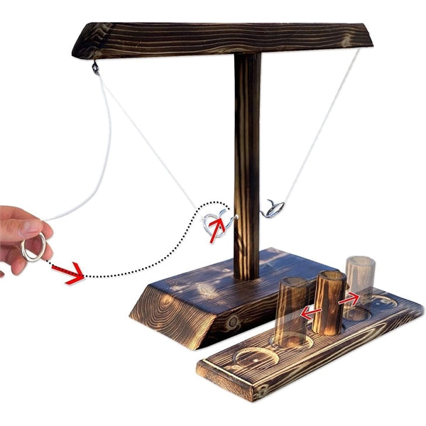 Outdoor Indoor Handmade Wooden Ring Toss Game for Kids Adult