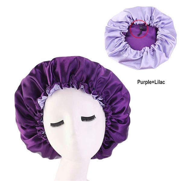Ladies Satin Bonnet Hats Adjustable Elastic Sleeping Hats
