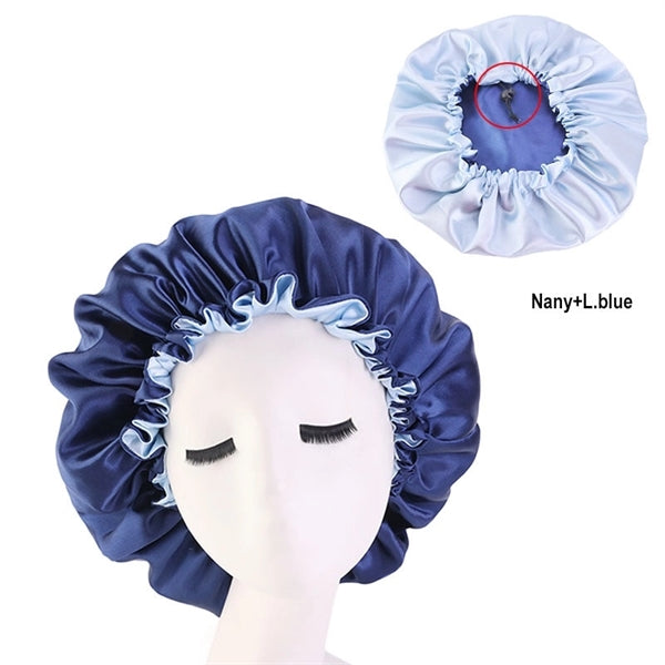 Ladies Satin Bonnet Hats Adjustable Elastic Sleeping Hats