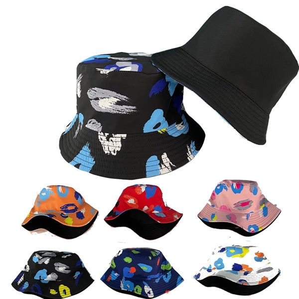 Unisex Print Double-Side-Wear Reversible Bucket Hat