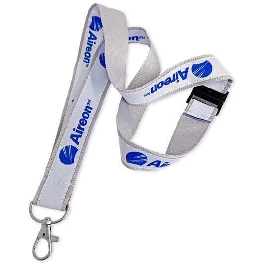1" Wide Double Layered Woven Lanyard - embroidered