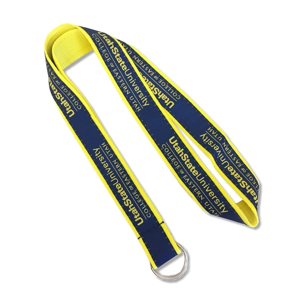 1" Wide Double Layered Woven Lanyard - embroidered
