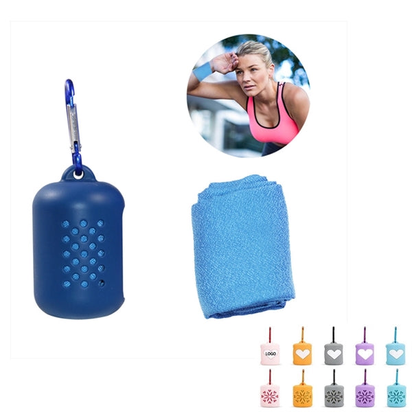 Sports Quick Dry Towel w/Silicone Storage Bag