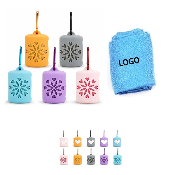 Sports Quick Dry Towel w/Silicone Storage Bag