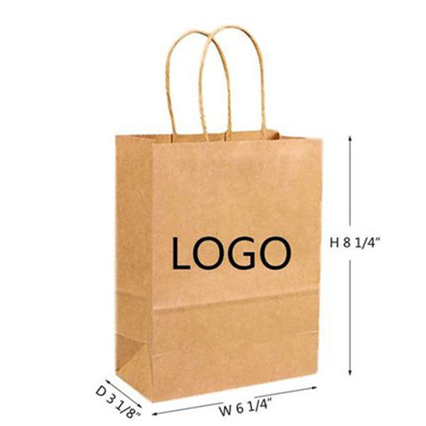 Vertical Brown Kraft Paper Shopping Bag