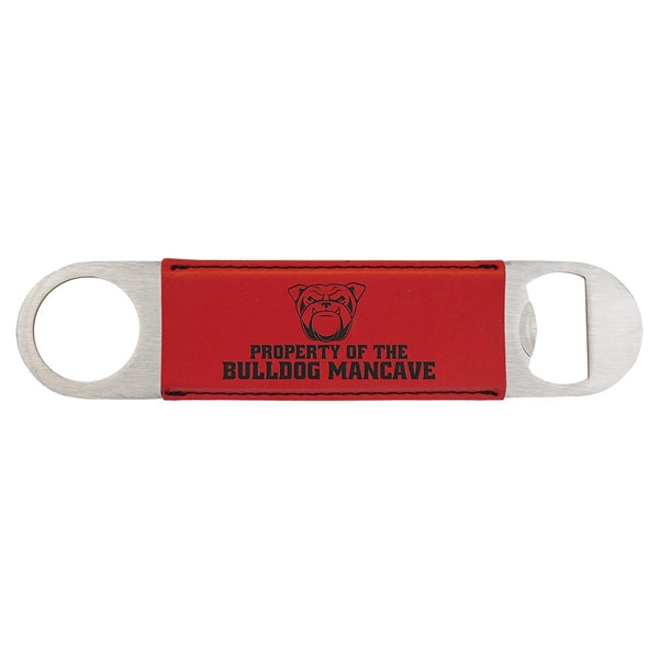 1 1/2" x 7" Red Laser Engraved Bottle Opener