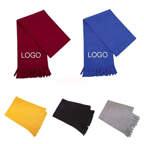 Winter Polar Fleece Fringed Scarf
